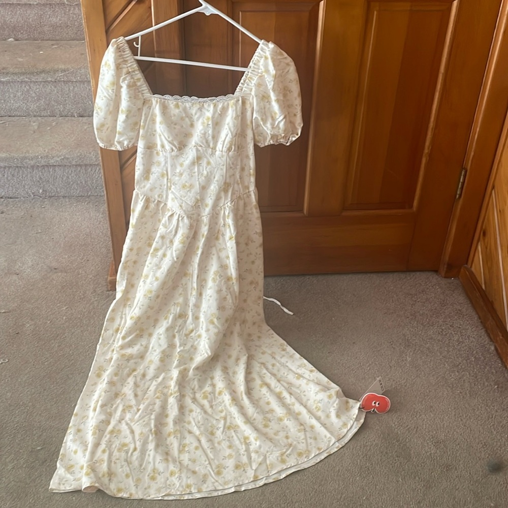 Cider Cream Puff Sleeve Sundress